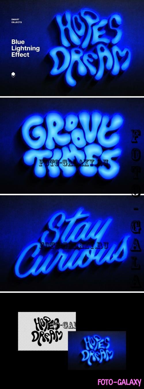 Blue Neon Light Text & Logo Effect - 287183154 - JYDE75D