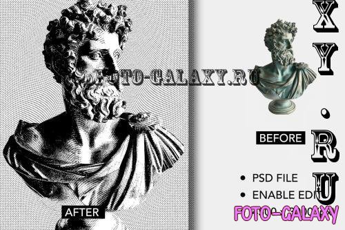 Halftone High Contrast Photo Effect - E9V5TN2