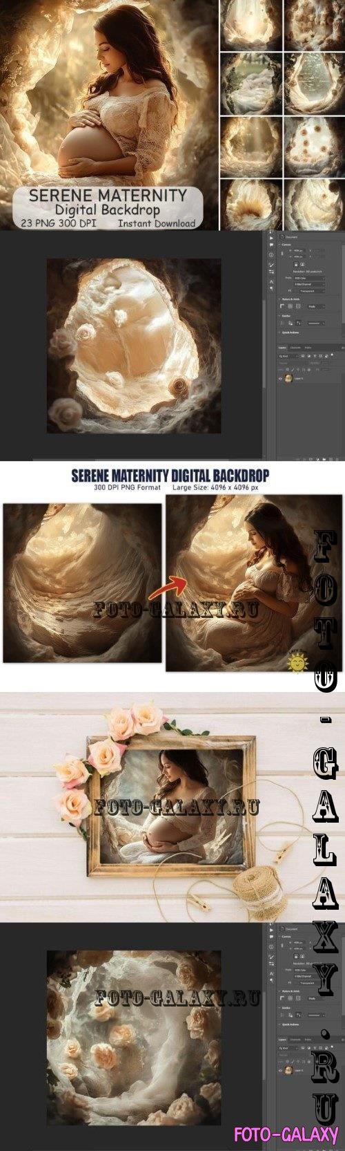 Serene Maternity Digital Backdrop Bundle - 23 Premium Graphics