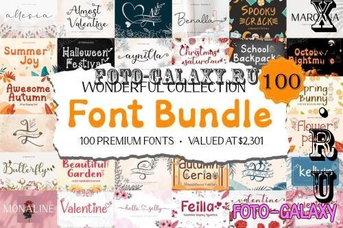 Wonderful Collection Font Bundle - 100 Premium Fonts