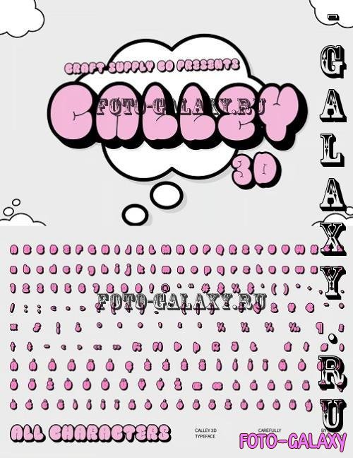 Calley 3D Font - 287602103 - 42WX8AV