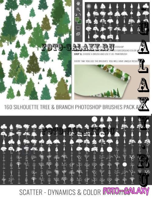 160 Silhouette Tree PS Brushes Bundle