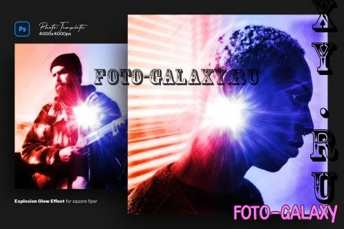 Explosion glow effect for square flyer - HVDWDW7