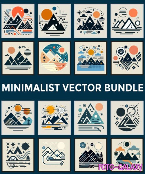 16 Geometric Outdoor Shapes - Minimalist Vector Bundle