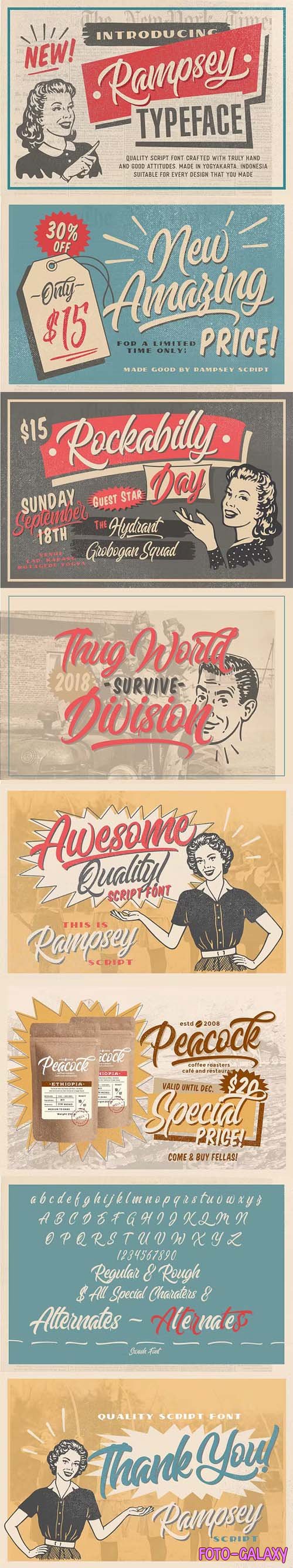 Rampsey - Retro Script Typeface