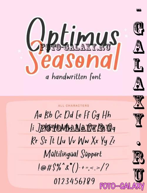 Optimus Seasonal A Handwritten Font - 7396242 - SMEYGFR