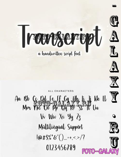 Transcript A Handwritten Script Font - 6973118 - 25R3HH4