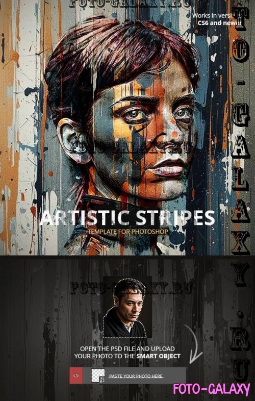 Artistic Stripes Template for Photoshop - 54706722