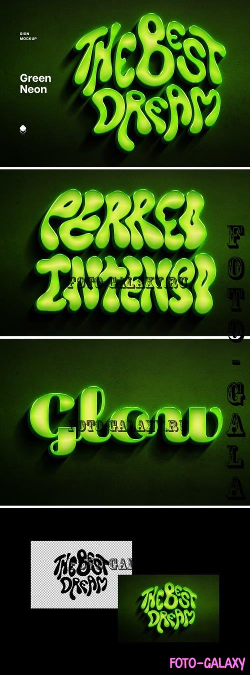 Green Neon Wall Text & Logo Mockup - 28781498 - P292V8F