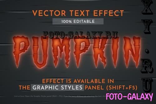 Pumpkin Glow Editable Text Effect - 287983132