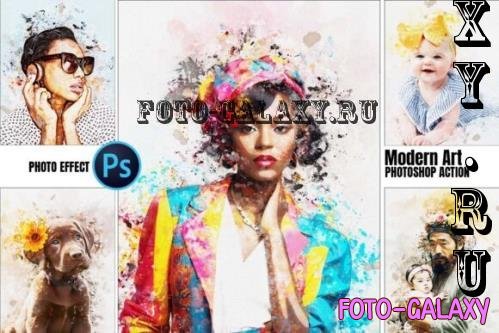 Watercolor Modern Art Effect Action - 287677810