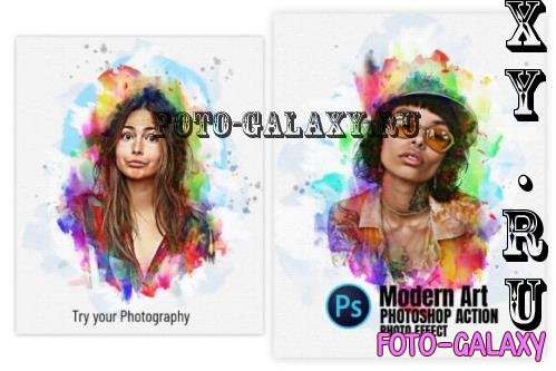 Colored Paint Art Photoshop Action - 287850424