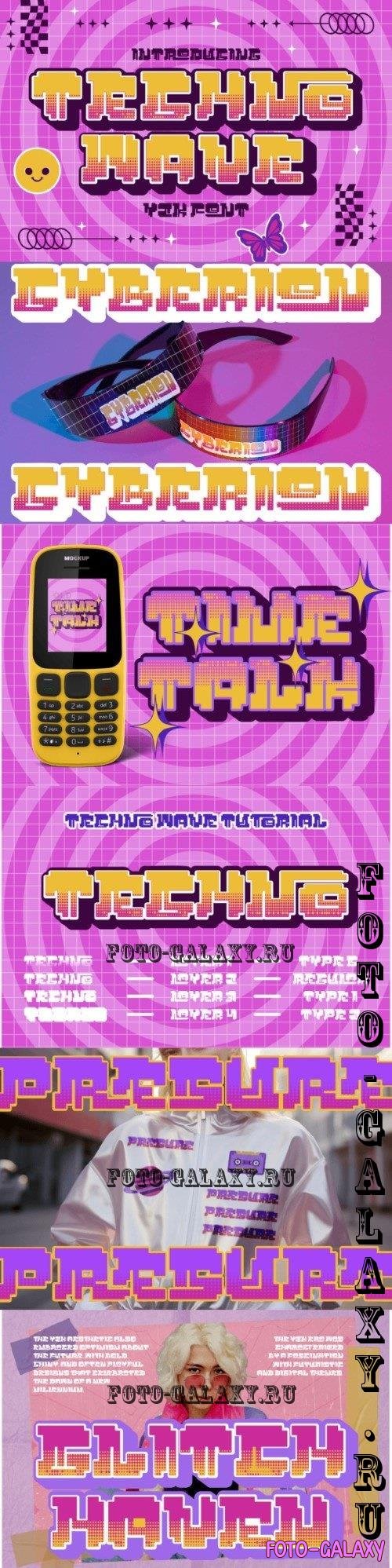 Techno Wave - Y2k Style Font - 288311166