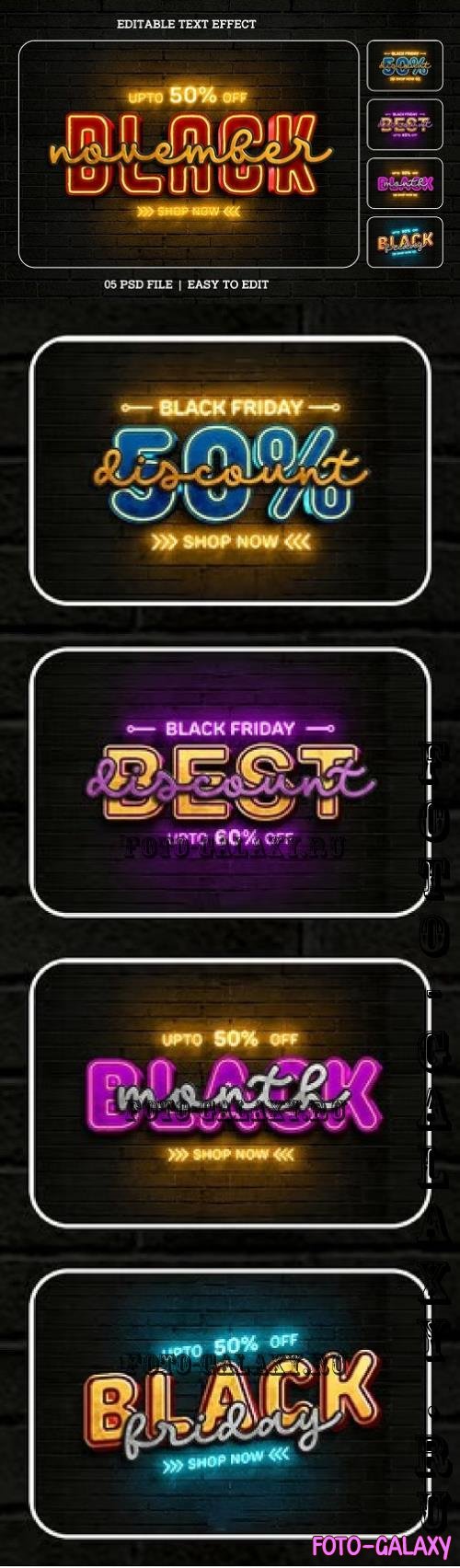 Black Friday Sale Editable Text Effect Set - V3NA275