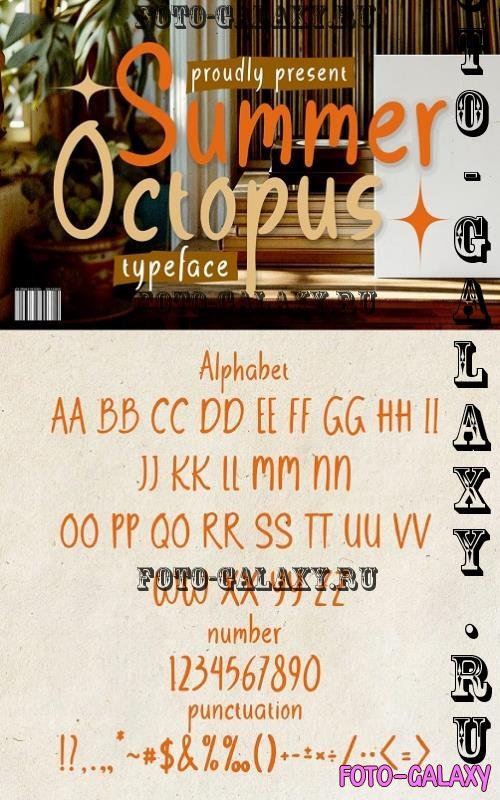 Summer Octopus Hand Written Typeface Font - 279912991 - 54DA8X4