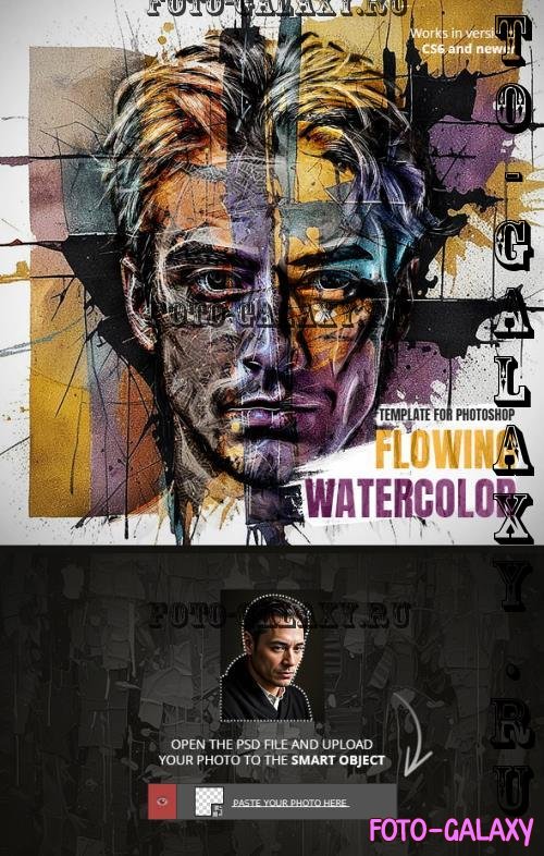 Flowing Watercolor Template for Photoshop - 54919878