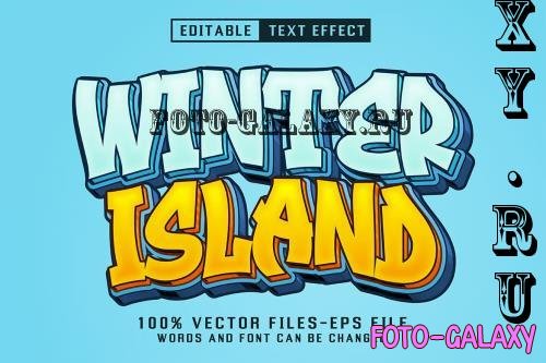 Winter Island Cartoon Text - Editable Text Effect - YP735DF