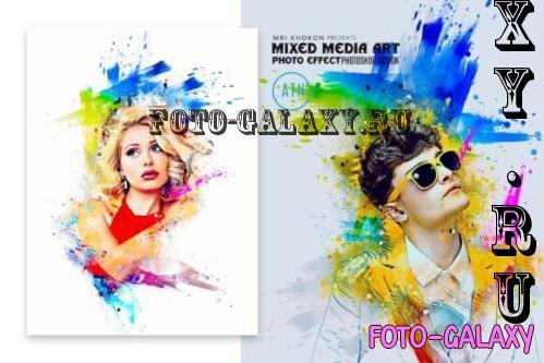 Mixed Media Art Photoshop Action - 283650476