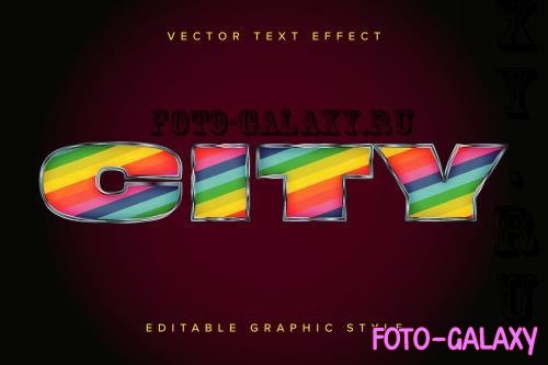 Bright and Metallic Vector Text Effect Mockup - D5V83VE