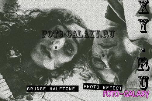 Grunge Halftone PSD Photo Effect - B7CV3T4