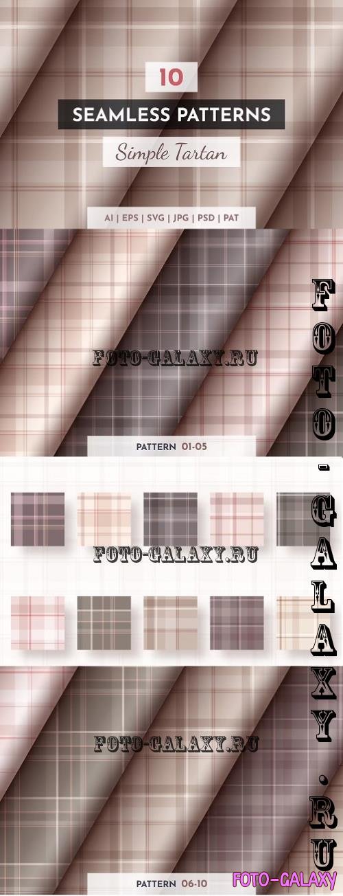 10 Seamless Simple Tartan Patterns - 281831133