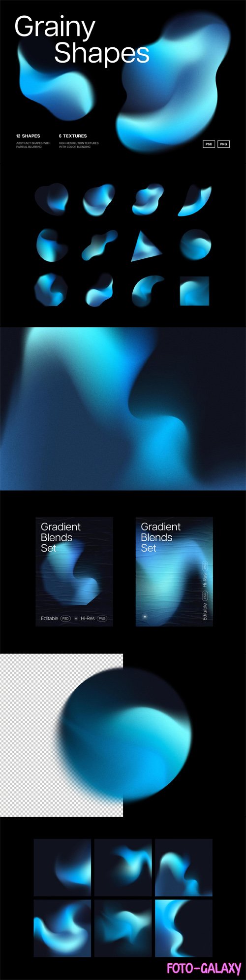 Grain Gradient Shapes with Blurring