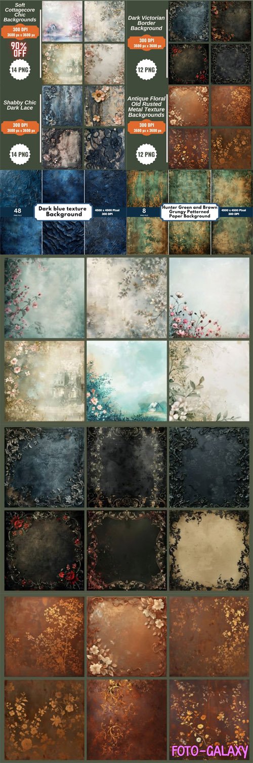 100+ Antique Borders & Textures Collection