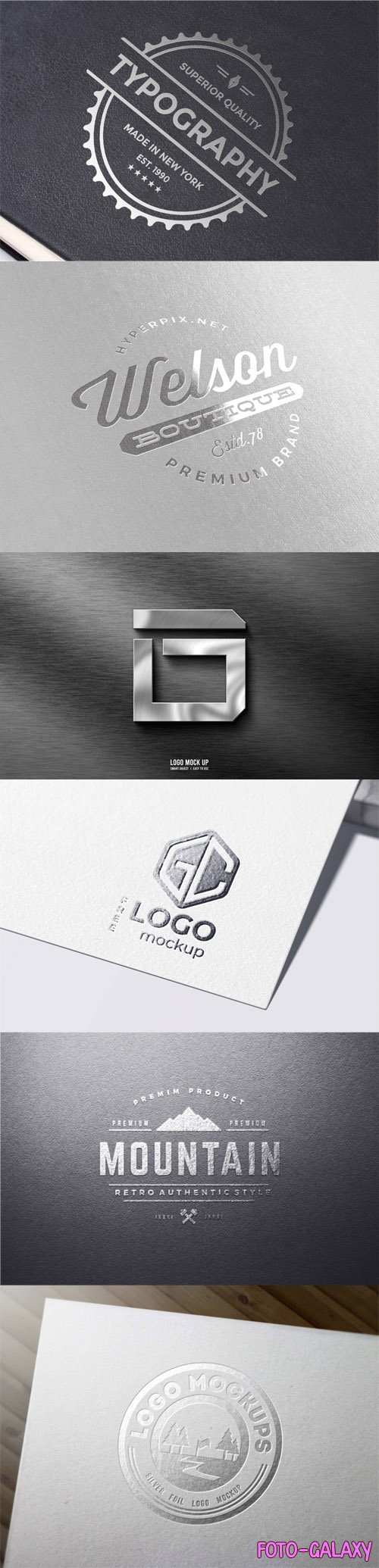 Silver Logos - 7 PSD Mockup Templates