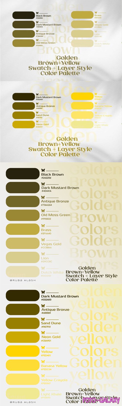 Golden Serenity Color Palettes - Photoshop Swatches & Styles