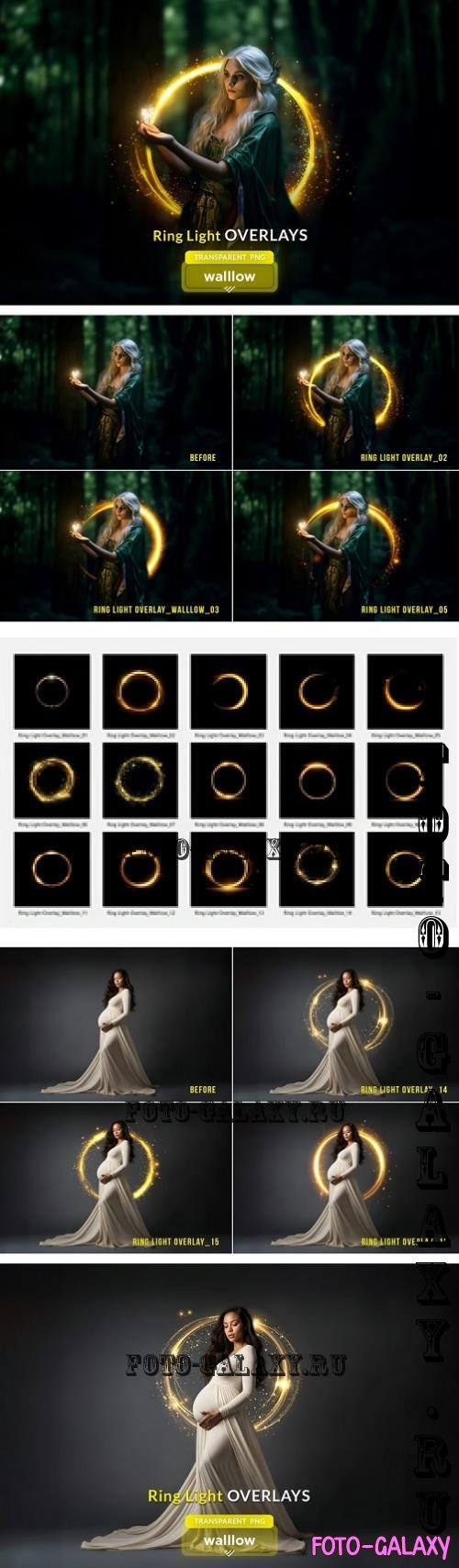 Gold ring light PNG photo overlays - 287538594