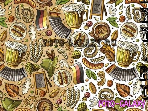 Beer Fest Cartoon Seamless Pattern - CMFM2SE