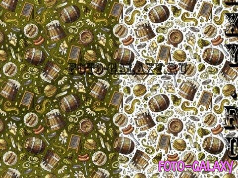 Beer Fest Cartoon Seamless Pattern - KCFWMSR