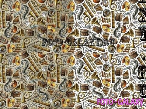 Classic Music Cartoon Seamless Pattern L4PJ3FN