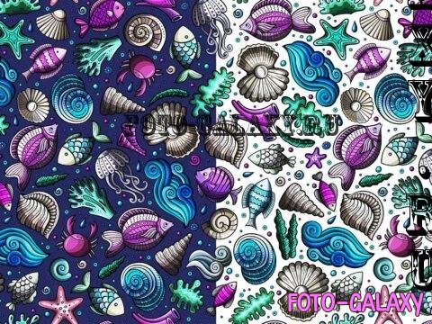 Underwater Cartoon Seamless Pattern - 6P6H8C9