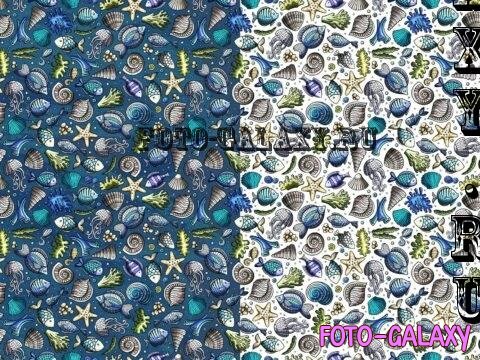 Underwater Cartoon Seamless Pattern - 6NKGKFT