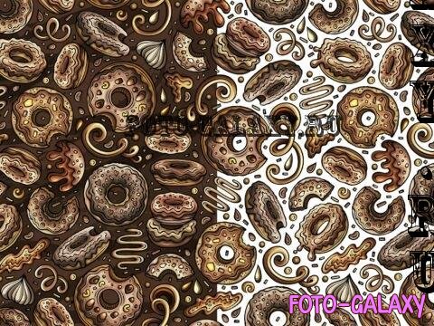 Donuts Cartoon Seamless Pattern - S6NESLP