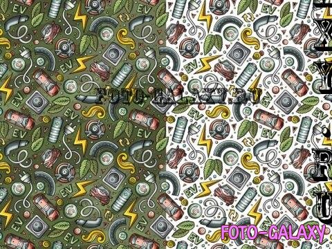 Electric Vehicles Cartoon Seamless Pattern - VL2BE2K