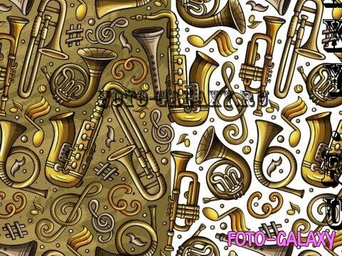 Classic Music Cartoon Seamless Pattern - NFKM7T3