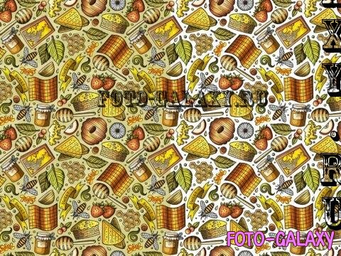 Honey Cartoon Seamless Pattern - 98C789H