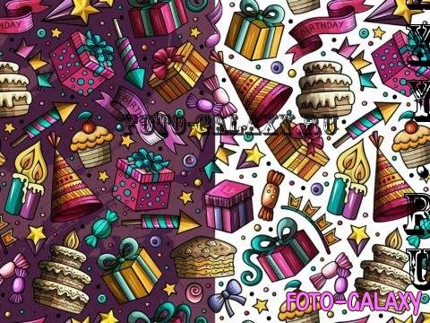 Happy Birthday Cartoon Seamless Pattern - N9DATPV