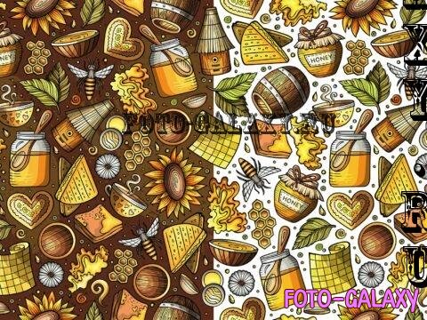 Honey Cartoon Seamless Pattern - FVFBWMR