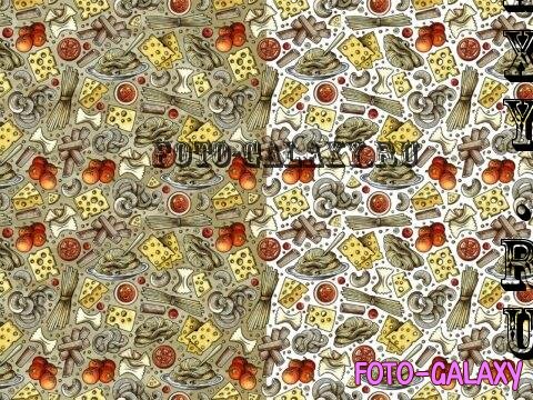 Italian Food Cartoon Seamless Pattern - RLKDUU7