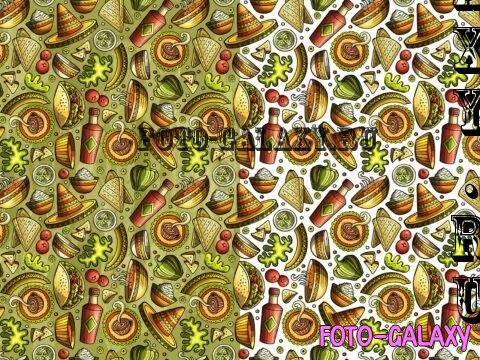 Mexican Food Cartoon Seamless Pattern - 9PG99W6