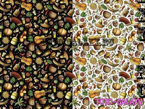 Latin America Cartoon Seamless Pattern - ALM3EPP