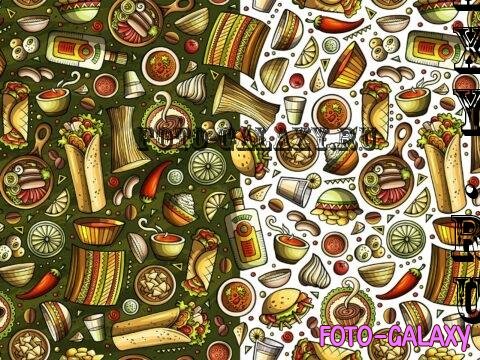 Mexican Food Cartoon Seamless Pattern - YZL4AN6