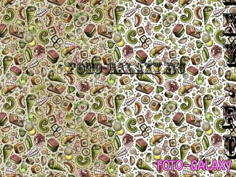 Japan Food Cartoon Seamless Pattern - VZUDXRZ