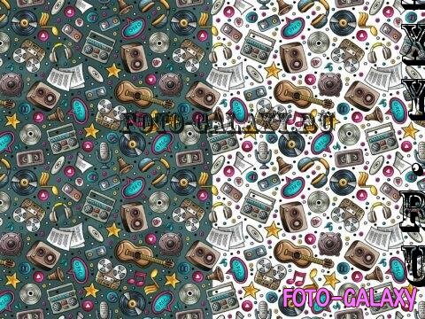 Musical Cartoon Seamless Pattern - EGTU8RH