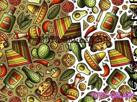 Latin America Cartoon Seamless Pattern - B45NL5C