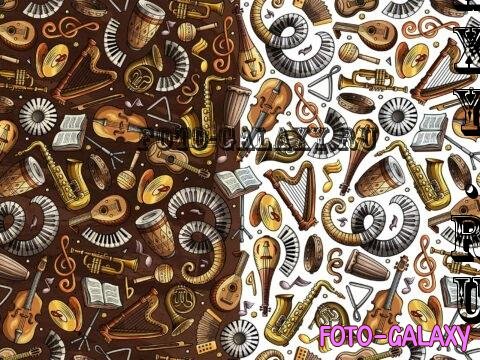 Classic Music Cartoon Seamless Pattern - QV3SPE3