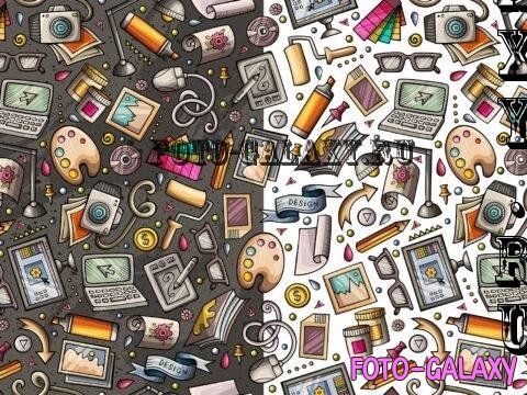 Designer Tools Cartoon Seamless Pattern - T9UDUYD